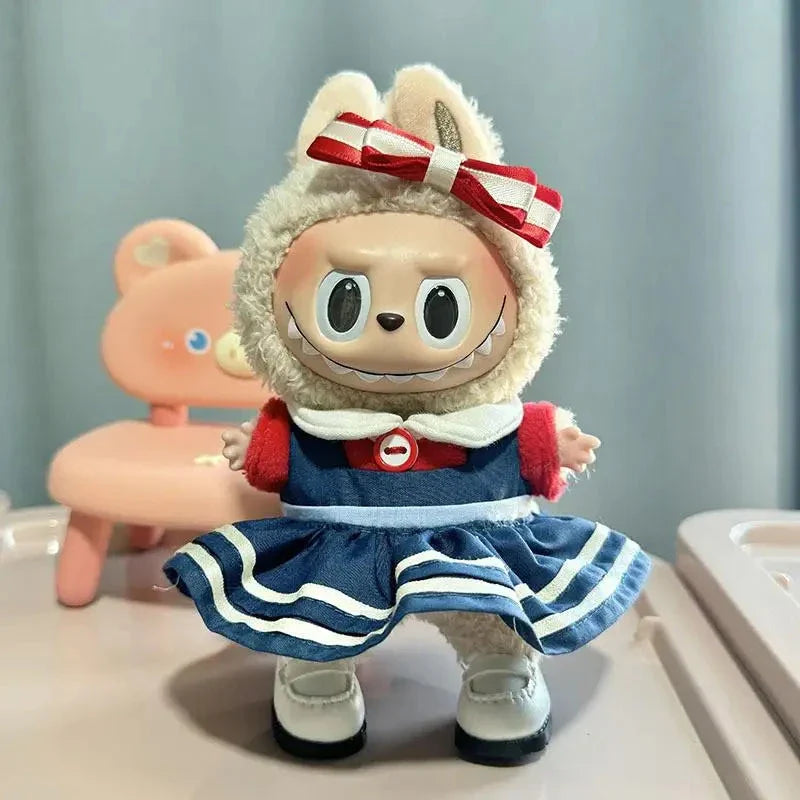 Handmade Labubu Blue Red Sailor Moon Outfit with Accessories