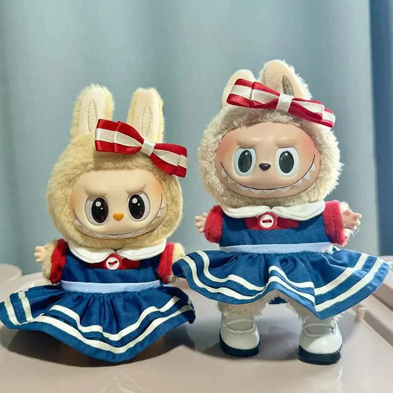 Handmade Labubu Blue Red Sailor Moon Outfit with Accessories