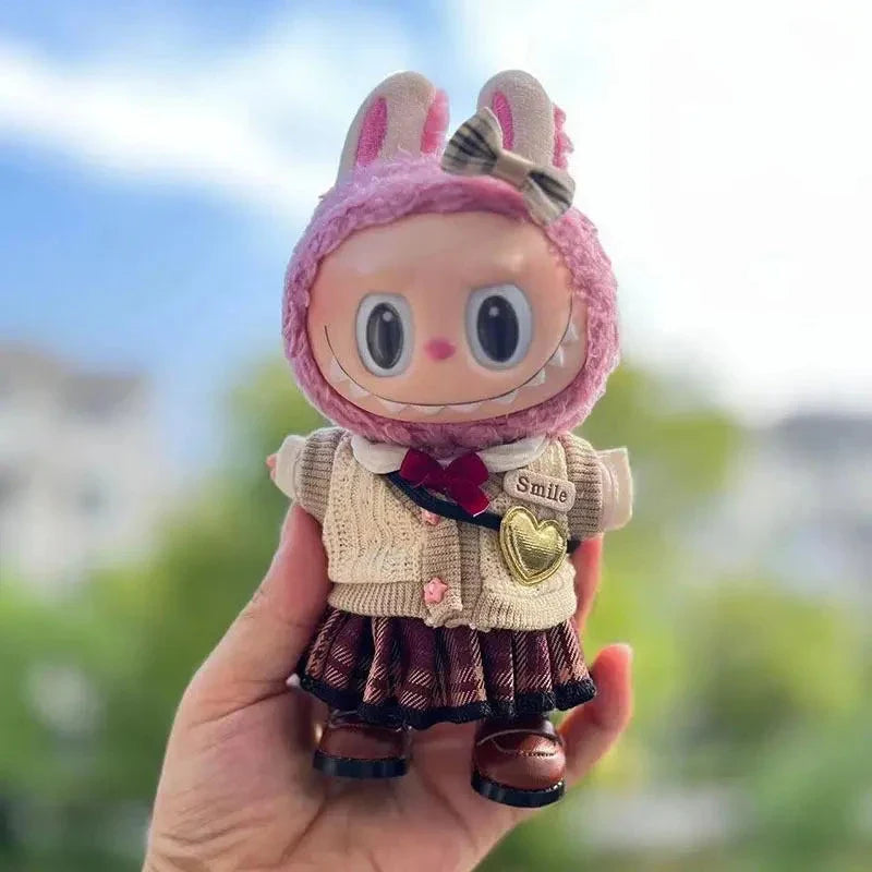 Handmade Labubu School Uniform Outfit with Accessories