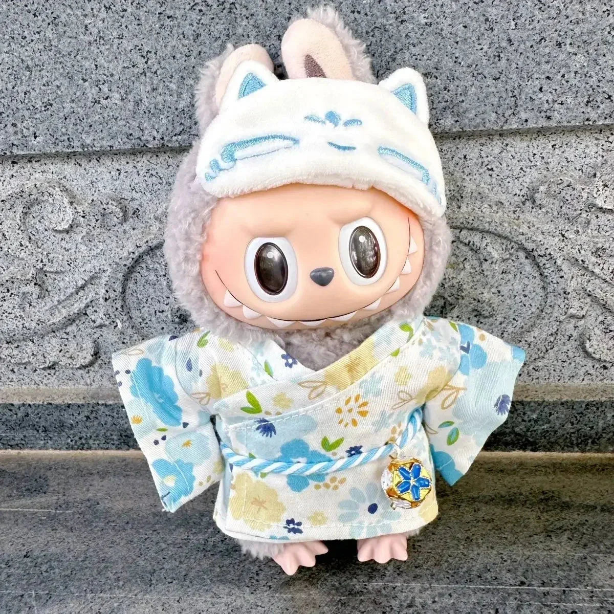 Kawaii Labubu Kitsune Fox Japanese Kimono Outfit