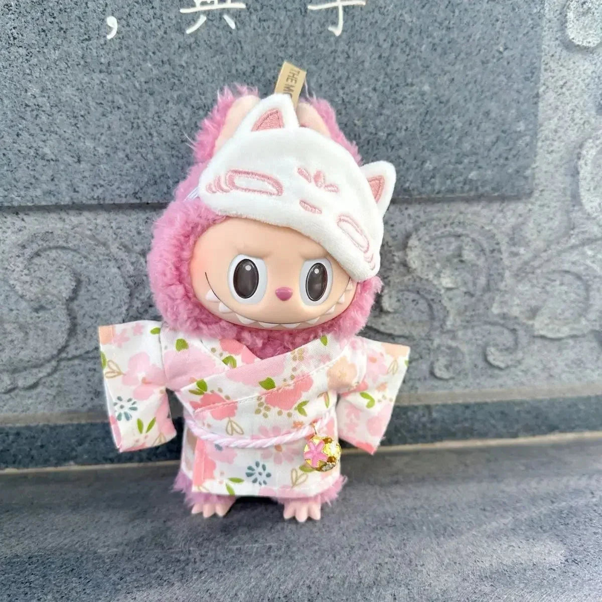 Kawaii Labubu Kitsune Fox Japanese Kimono Outfit