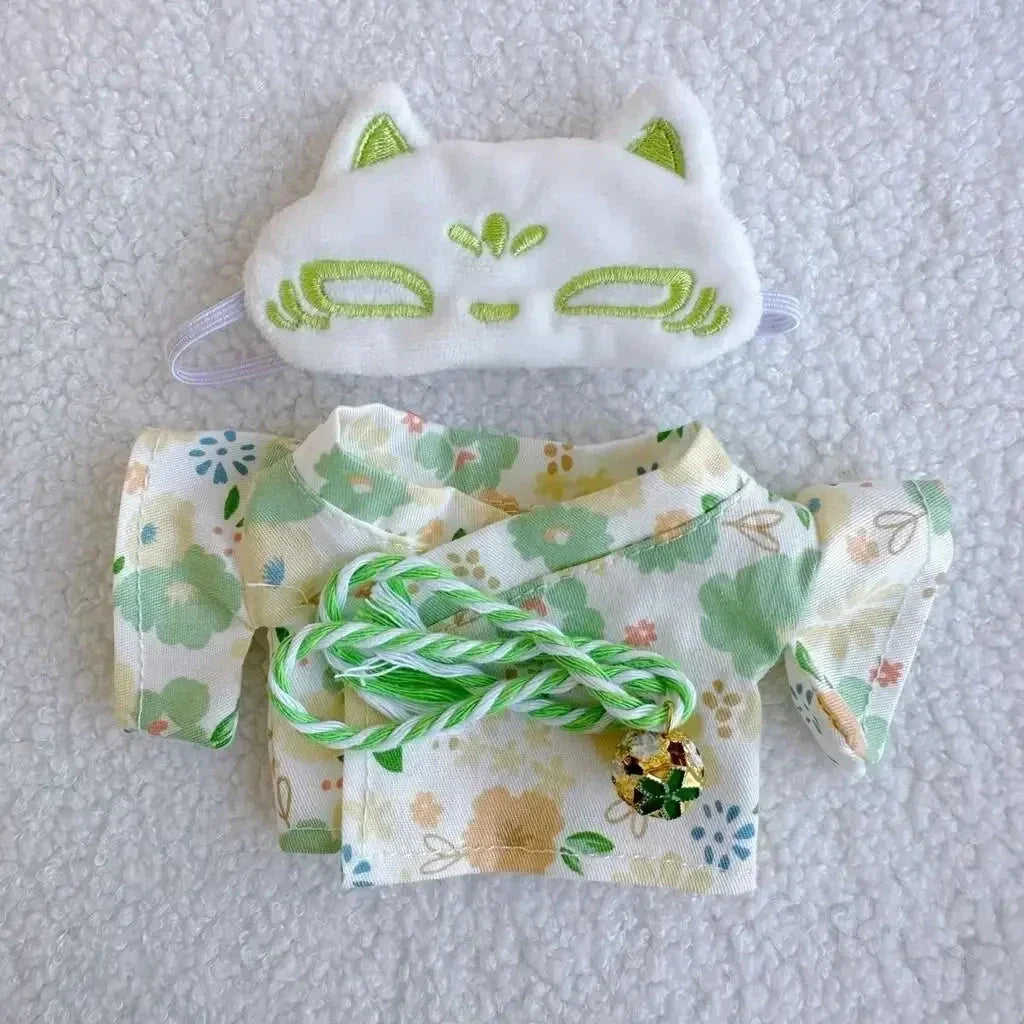 Kawaii Labubu Kitsune Fox Japanese Kimono Outfit