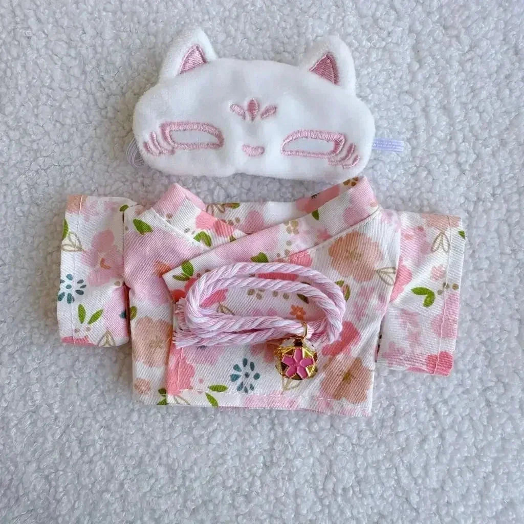 Kawaii Labubu Kitsune Fox Japanese Kimono Outfit