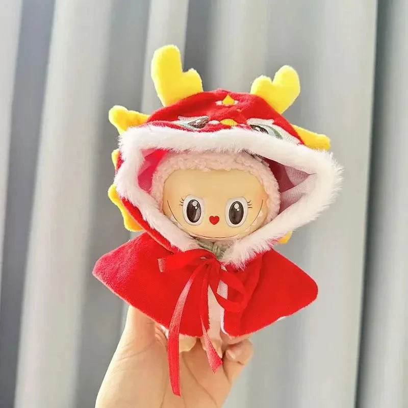 Kawaii Labubu Red Chinese Dragon Outfit