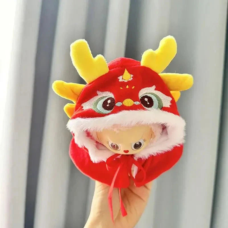 Kawaii Labubu Red Chinese Dragon Outfit