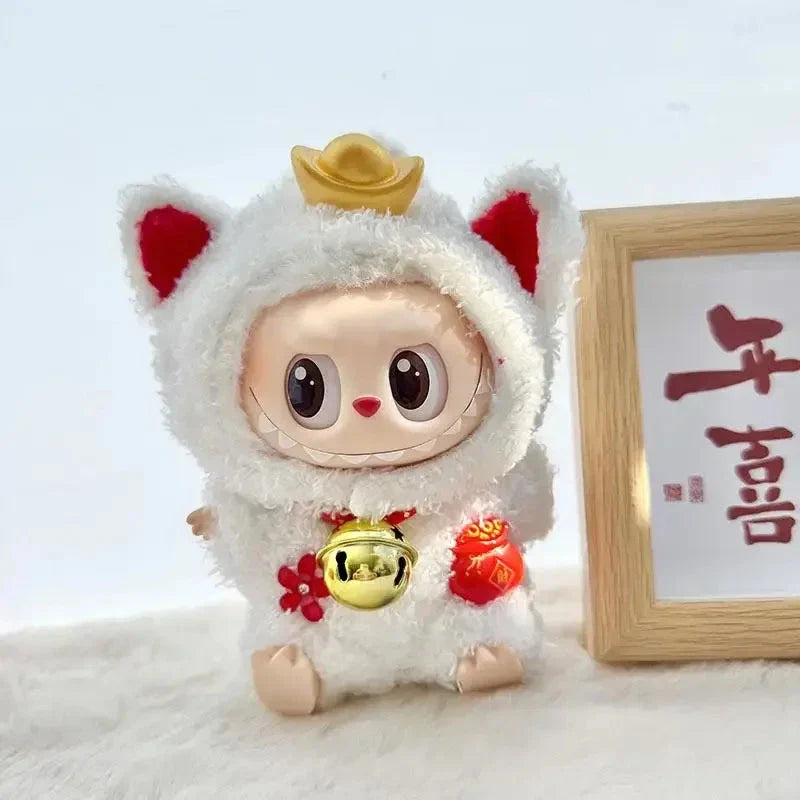 Kawaii Labubu White Lucky Cat Outfit